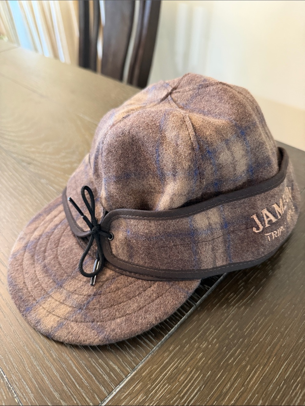 Stormy Kromer Jameson Plaid Wool Cap Brown Blue Size 7 3/8